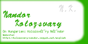 nandor kolozsvary business card